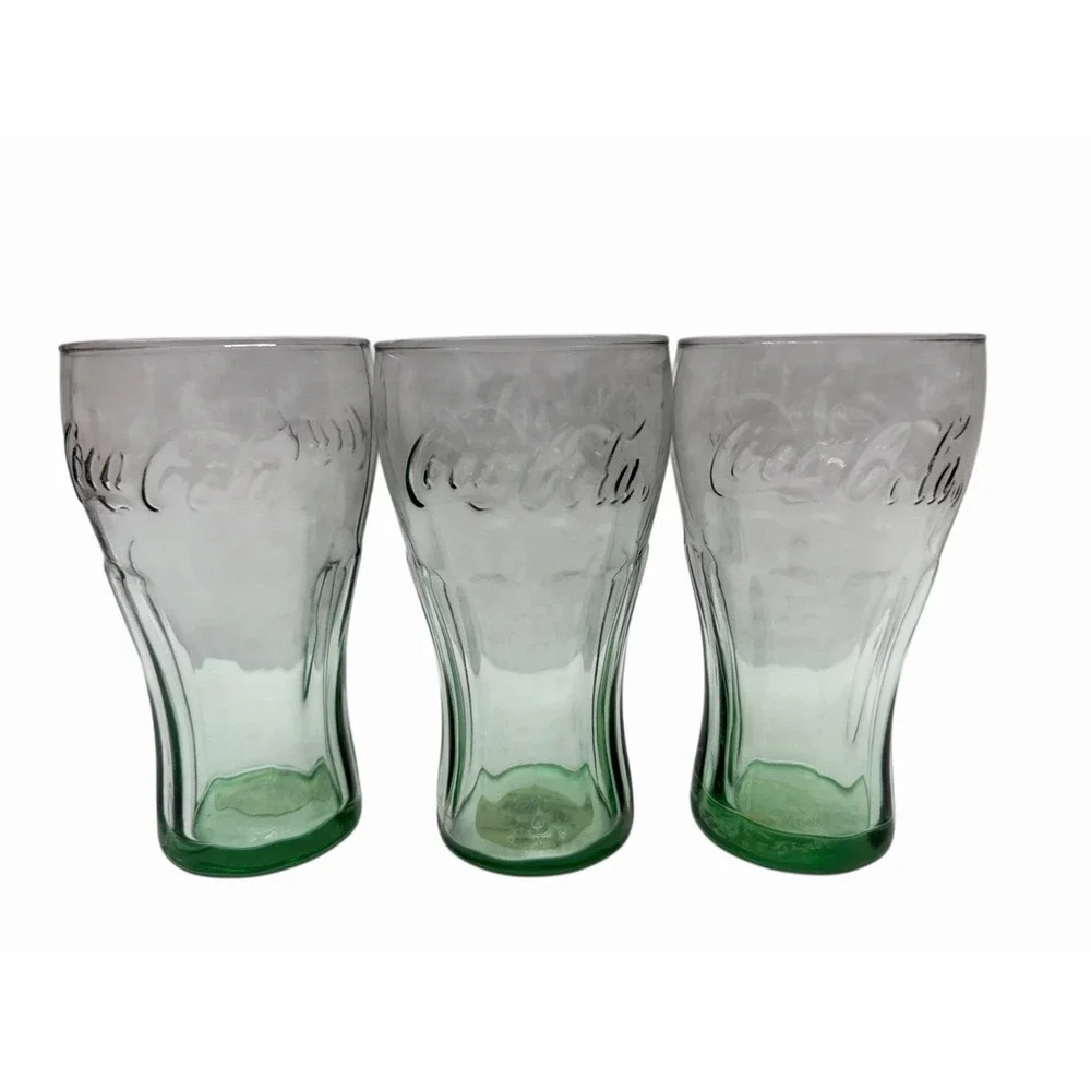 3-Set Coca Cola Drinking Glasses (Green) 16.7oz. (494ml) New With Tags